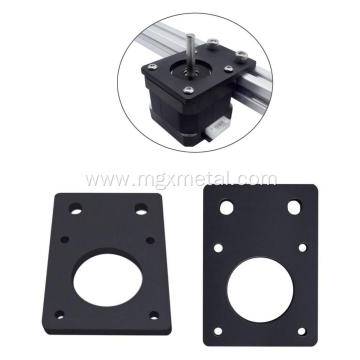 Black Metal Stepper Motor Mount Flat Bracket